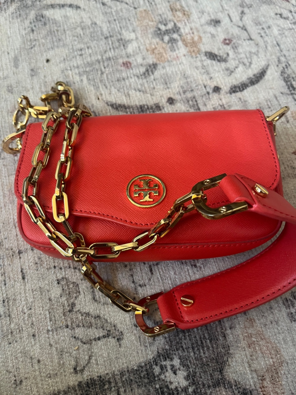 Tory Burch Saffiano Leather Mini Crossbody Shoulder Bag